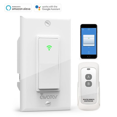 Interrupteur intelligent avec télécommande avec Alexa / Google Home Light Interrupteur électrique de maison intelligente