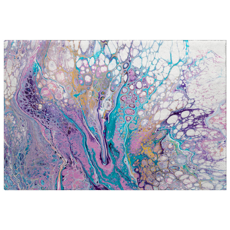 Premium Machine Washable Dream Shag ADS64 Abstract Rug, 2'6" x 3'10"