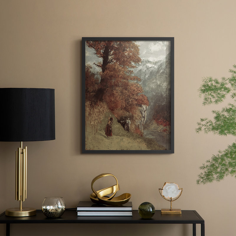 Vintage Landscape CLXV Framed Print - Solid Wood, Noir, noir, noir, noir, H 30 po x l 24 po