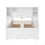 Lit de rangement en bois avec tête de lit haute bibliothèque allongée, 6 tiroirs et station de charge pour les adultes, sans sommier, simple