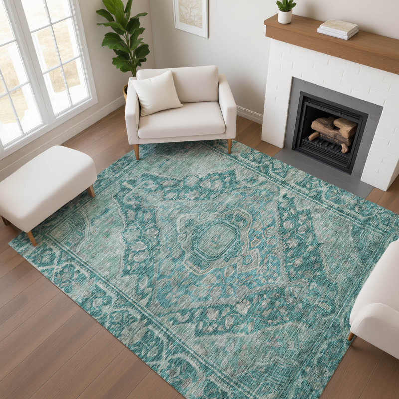 Tapis à bordure lavable à la machine de qualité supérieure AMF1761, Rectangle 10 pi x 14 pi