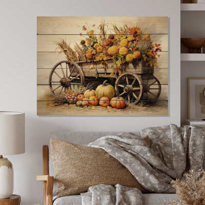 «Yellow Old Cart Country Treasures» sur bois