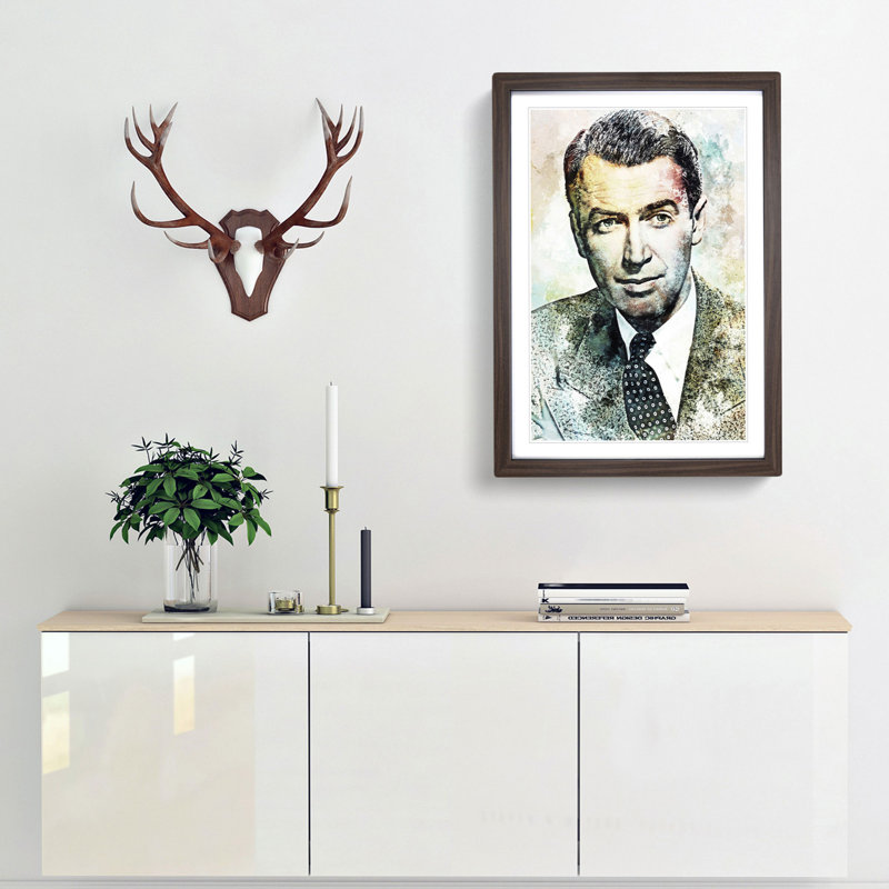 James Stewart in Abstract - Framed Print, 36cm H x 27cm W x 2cm D, Walnut Framed