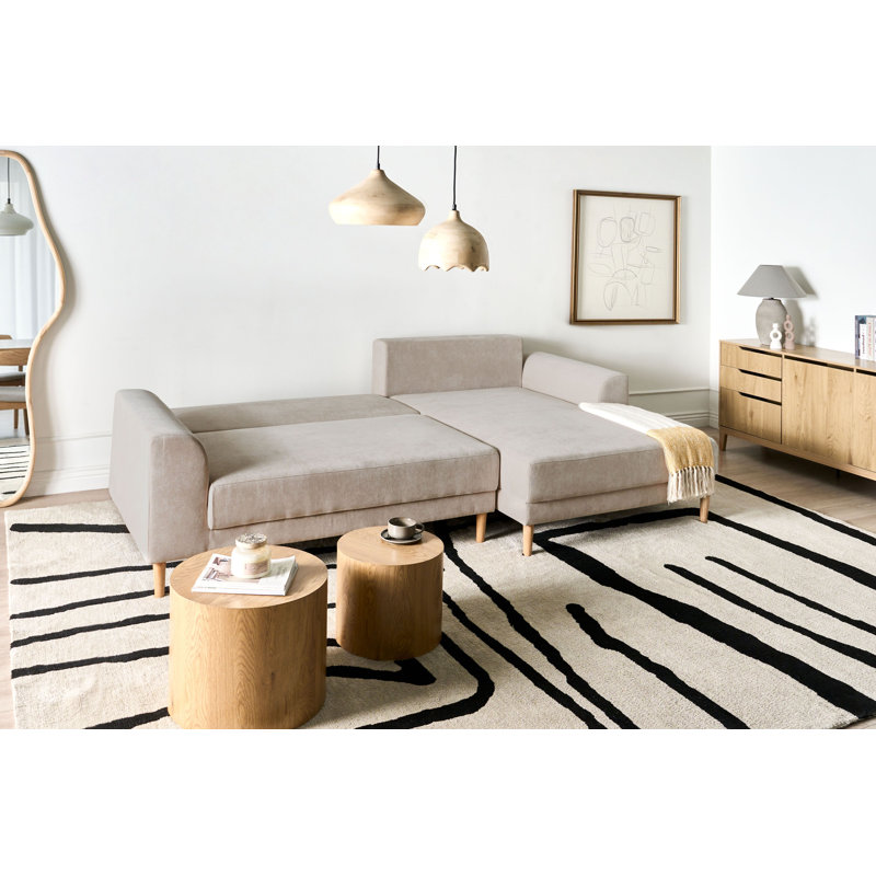 3 Seater Sofa Bed, Beige, Right Hand Facing