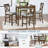 5 Piece Dining Table Set For 4, Counter Height Kitchen Table Set With Square Table