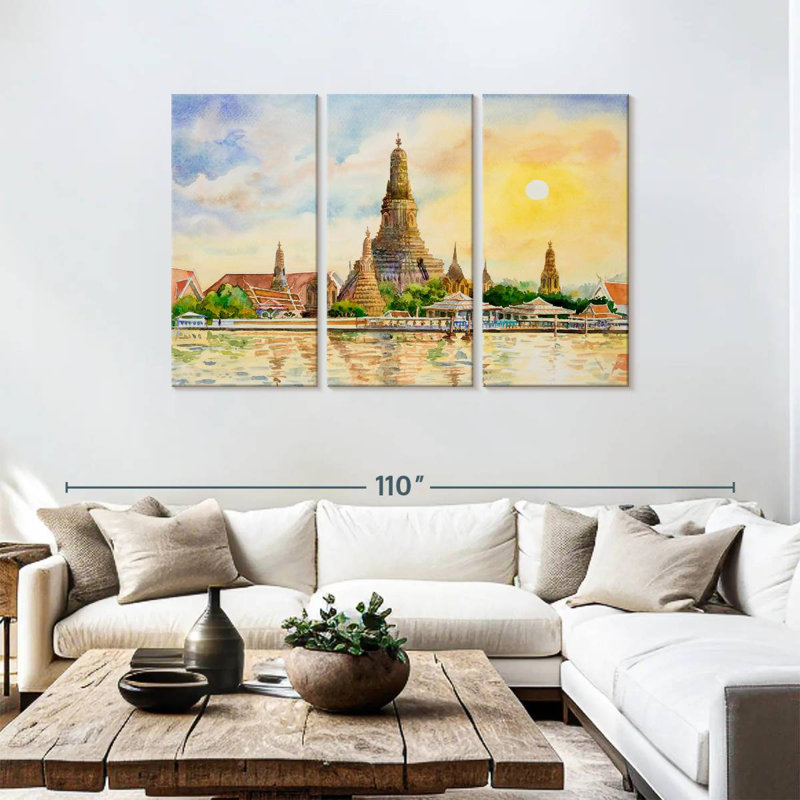 Nicci Wat Arun Temple, 48" H x 74" W