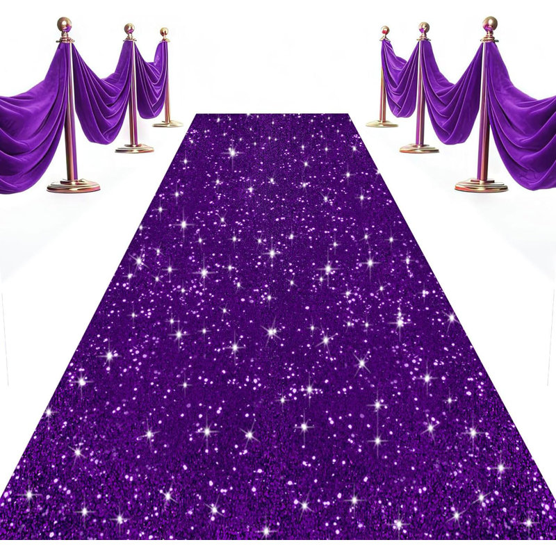 Tapis de couloir mauve à paillettes 2 pi x 15 pi - Tapis de mariage à paillettes pour décor de fête
