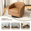 75.2Cm Wide Tufted Swivel Barrel Chair-926794880