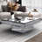Modern Square High Gloss Statement Luxury Coffee Table Mirrored Glass Top