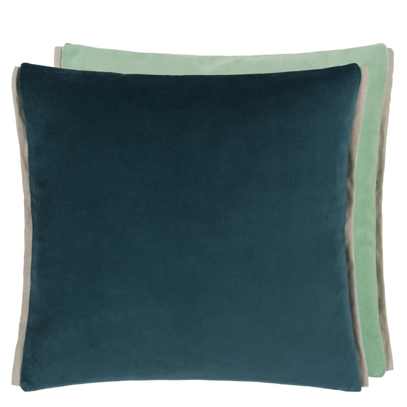 Varese Velvet Decorative Pillow, Azure/Pale Aqua, 22" H x 22" W