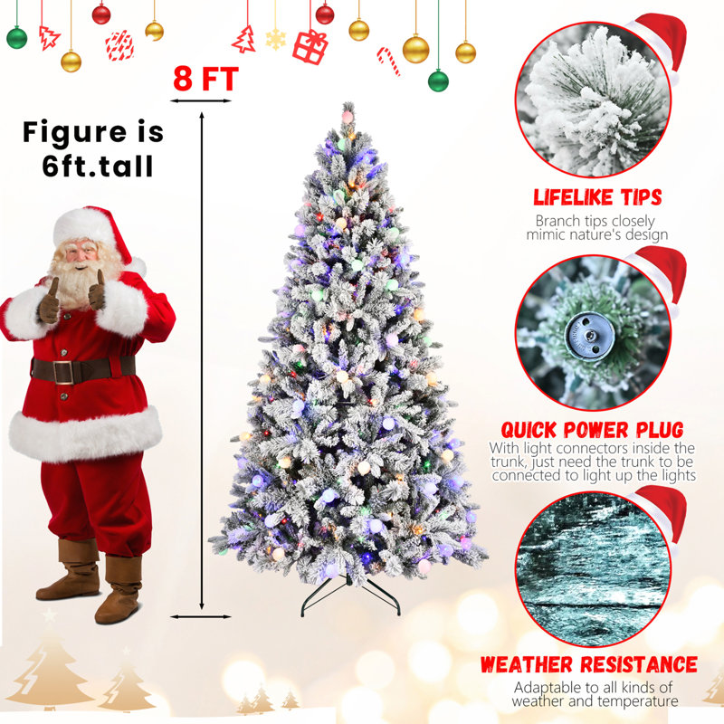 Arbre de Noël 7,5 pi avec 400 lumières DEL colorées, 7'