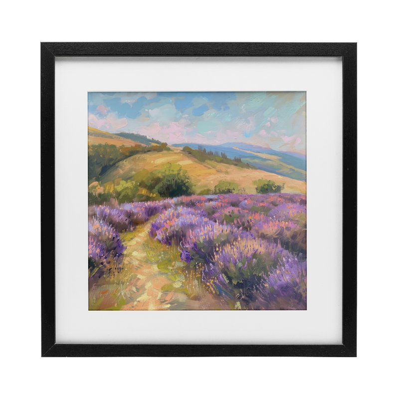 «Lavender Field Hills», reproduction encadrée sous verre, design par LSR Creative Studio, H 13 po x l 13 po