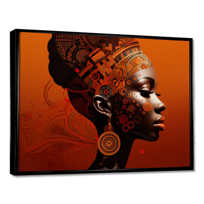 Portrait géométrique contemporain déesse nubienne IV - femme afro-américaine, art mural