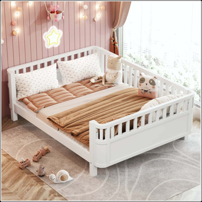 Low Profile Bed with Convertible Rails