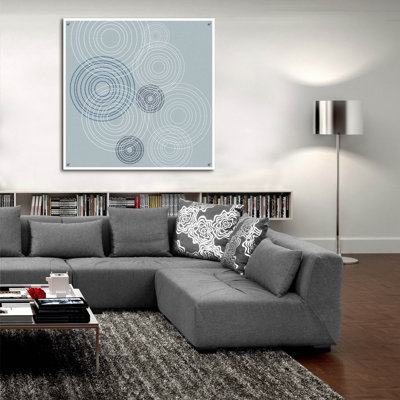 " Blue Big Abstractred Woven Circles " by Sabrina Balbuena