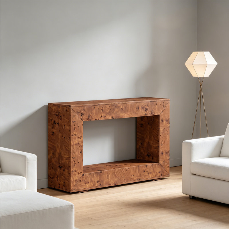 Console en bois de style américain, Brun, H 33,4 po x l 47,2 po x P 11,8 po