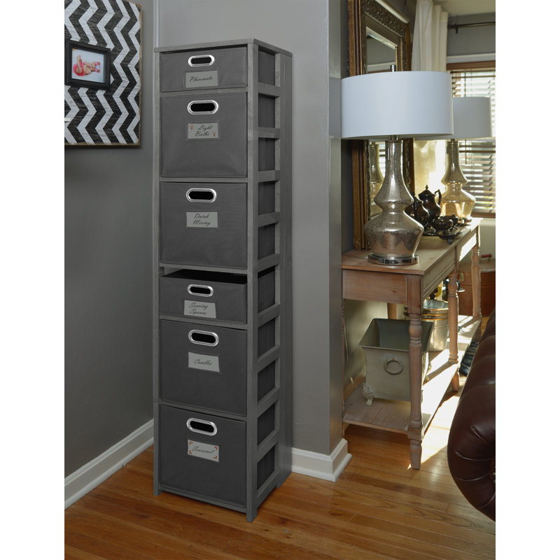 Flip Flop 67" Grey Hand-Rubbed Hardwood Folding Bookcase