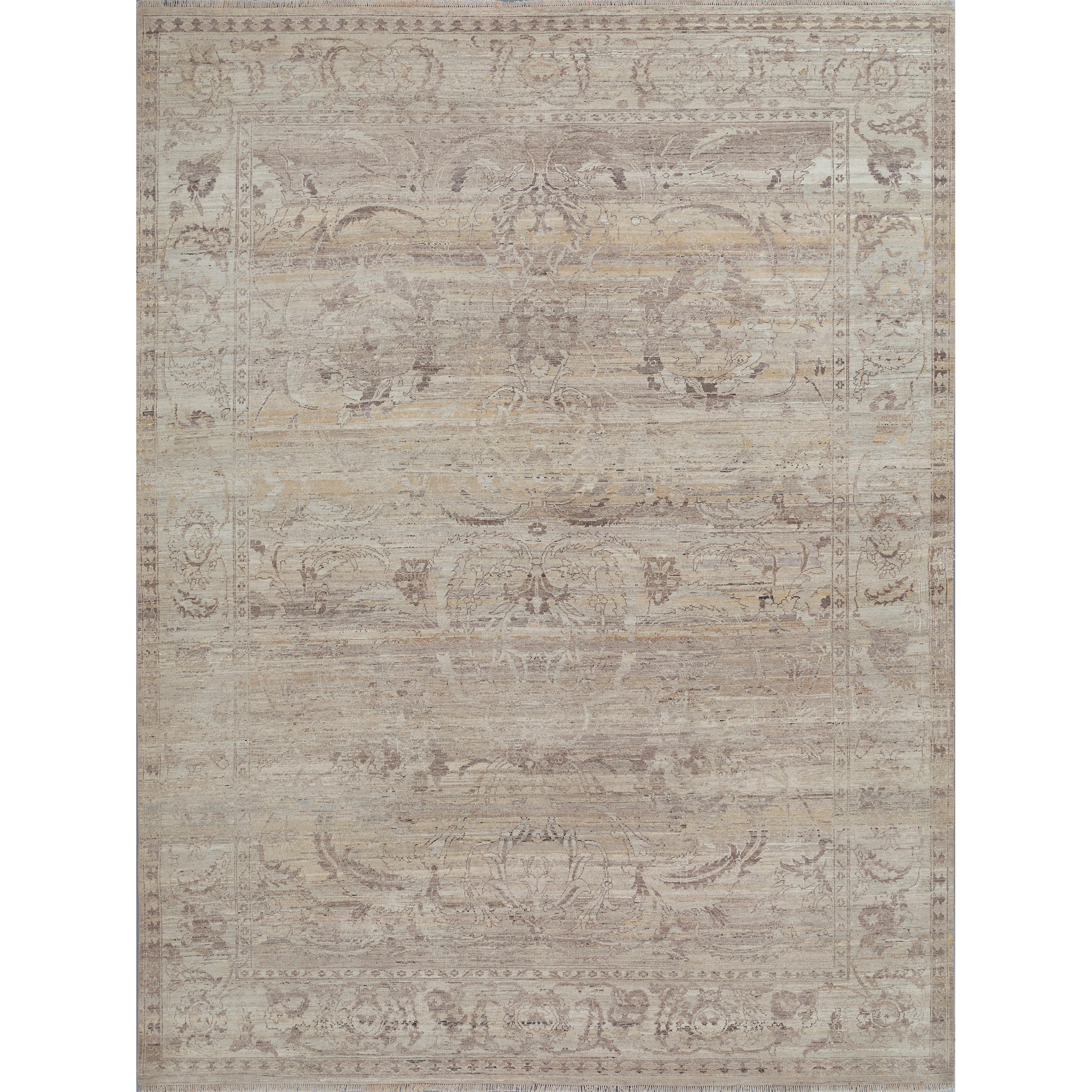 Bokara Rug Co., Inc. Oriental Hand-Knotted Wool Area Rug in Gray/Ivory ...