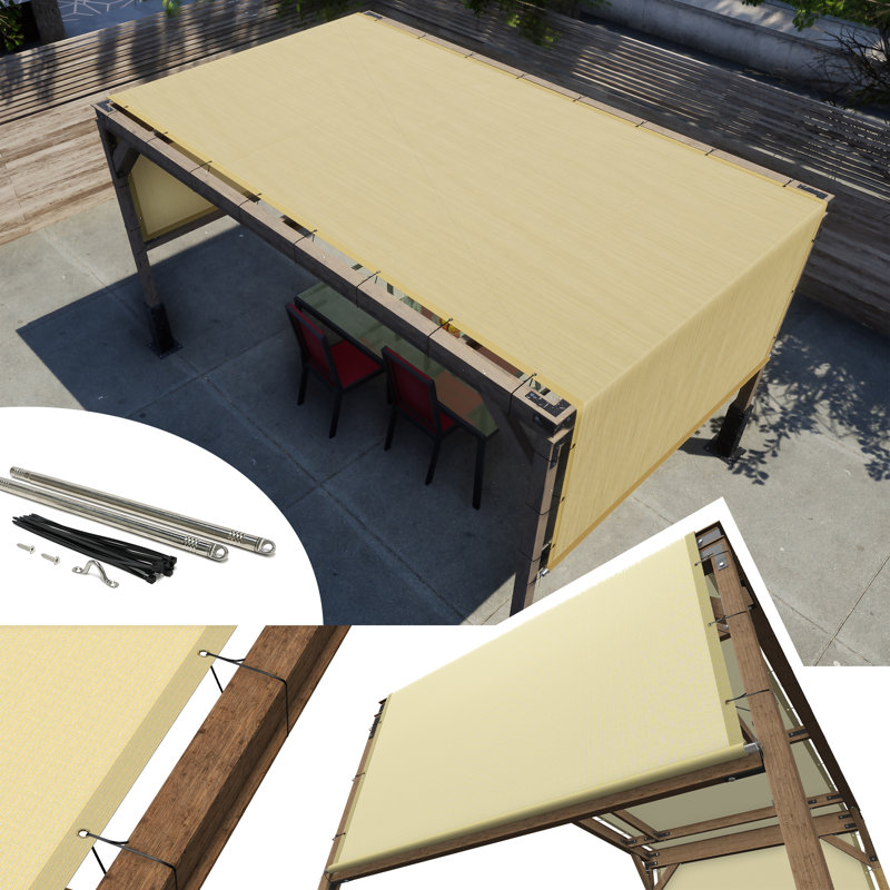 Housse de remplacement pour auvent pour parasol Amgo Pergola, Beige, H 120 po x l 240 po x P 1 po