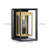 Deshwana Matte Black Hardwired Glass Outdoor Wall Lantern(Set of 2)