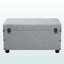 Repose-pieds embrayable avec rangement à 2 tiroirs en tissu gris, H 17,22 po x l 31,3 po x P 15,56 po