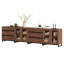 Commode 4 en 1 moderne avec portes en verre et 6 tiroirs, armoire de rangement avec tablettes réglables, commode-76408984
