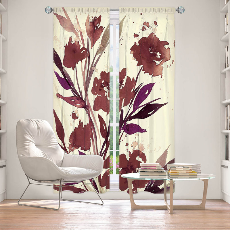 Rideau en polyester, L 20 po x L 61 po, Brun