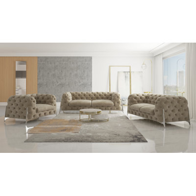 Juneri 3 - Piece Velvet Living Room Set
