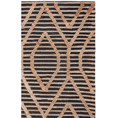 Tapis géométrique en jute et coton