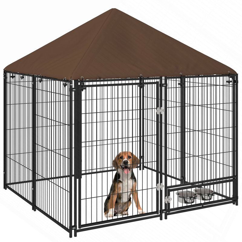 En dehors du chenil, enclos pour chiot 4,6 pi x 4,6 pi x 5 pi, H 59,5 po x l 55,5 po x P 55,5 po