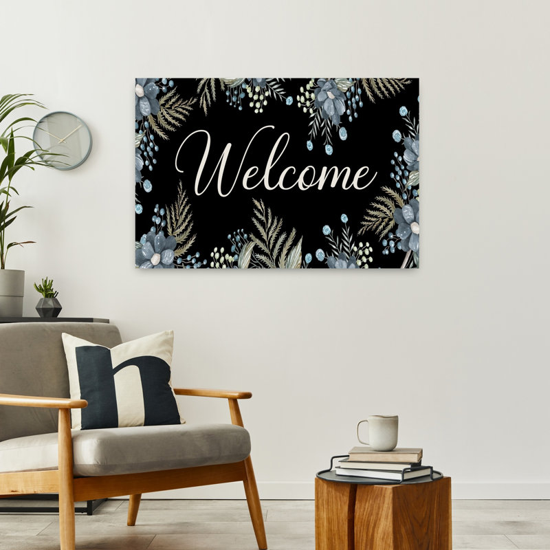 Welcome, art floral contemporain d'été, H 36 po x l 24 po