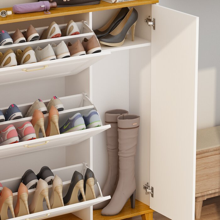 Latitude Run® Open Space 26 Pair Shoe Storage Cabinet & Reviews | Wayfair