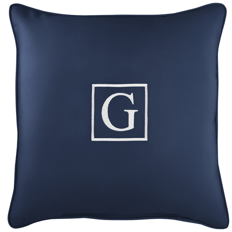 Kettil Embroidered Sunbrella® Outdoor Throw Pillow, Granite Gray, G