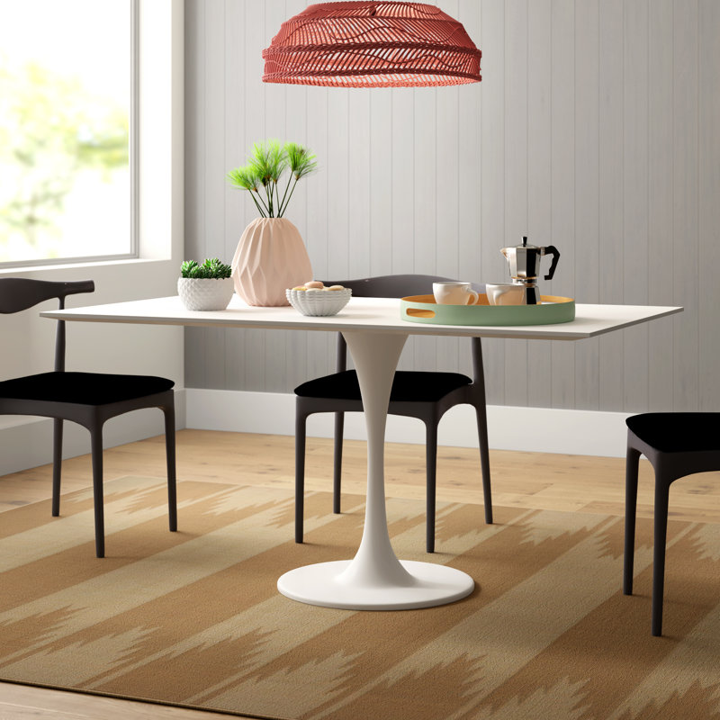 Lippa Rectangle Dining Table, White, 28.5"H x 35.5"L x 35.5"W