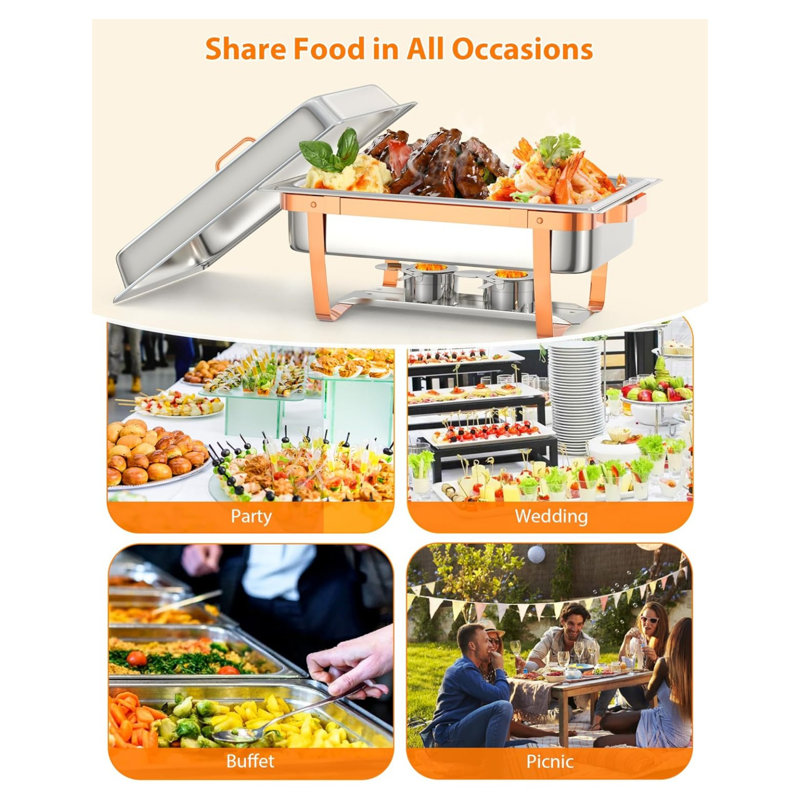 4 Packs 7.6 L Chafing Dish For Buffet Set