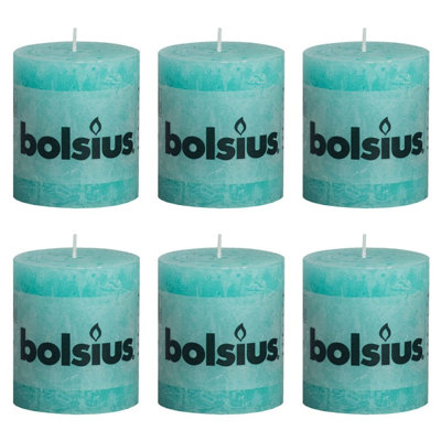 Bolsius Rustic Pillar Candles Ocean Blue