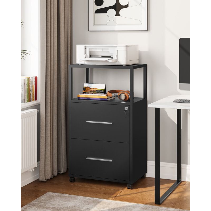 Gatliff 2 Drawer Filing Cabinet, Black