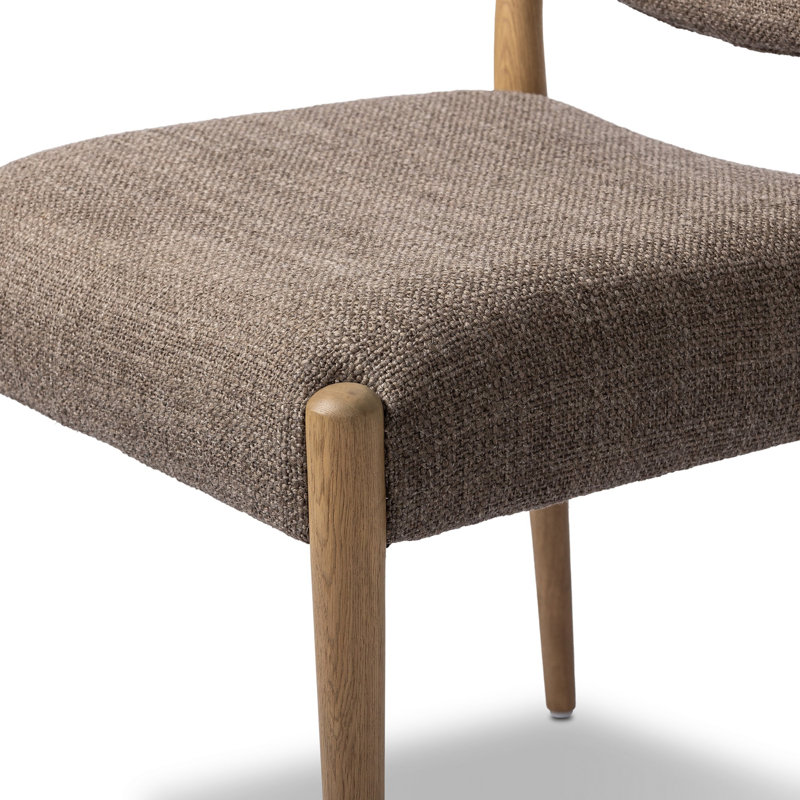Jayla Upholstered Dining Chair, Saxon Mink, Natural Oak