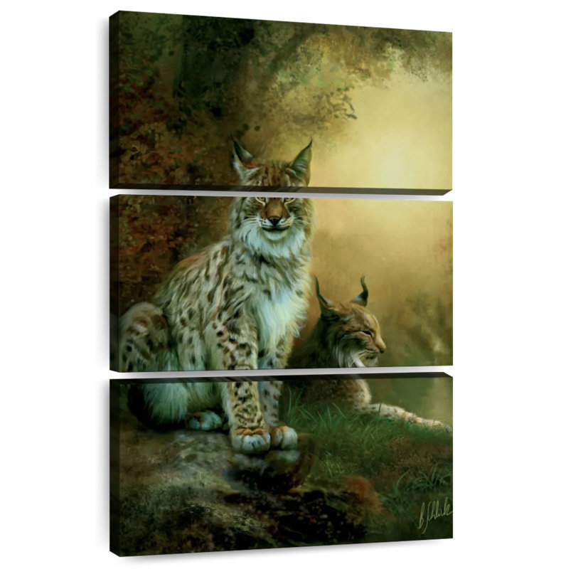 Brampt Two Lynxes, 74" H x 48" W