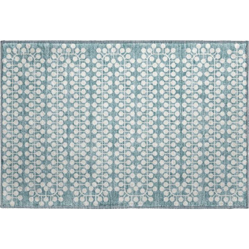 Premium Machine Washable Mayfield AMF2247 Geometric Rug, 1'8" x 2'6", Teal