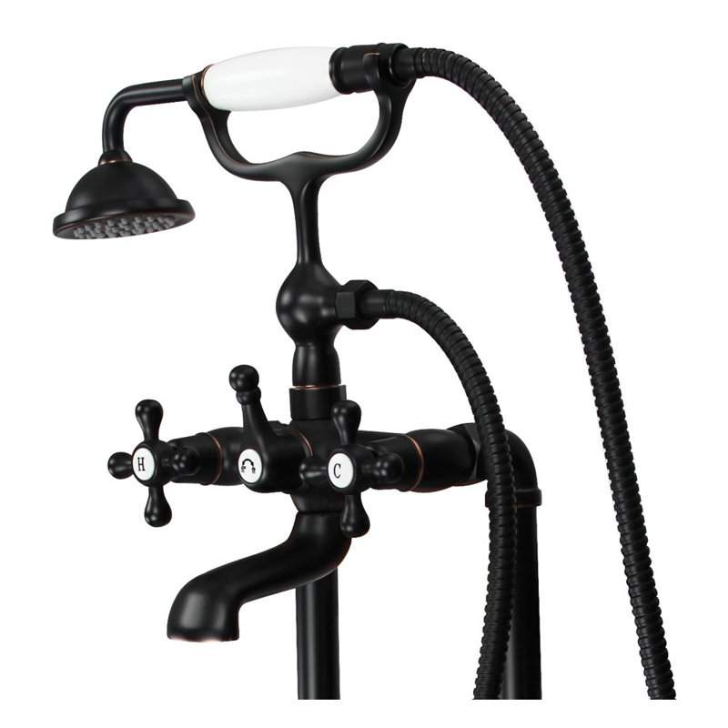 Cromwell Floor Tub Filler with Diverter, Oil Rubbed Bronze