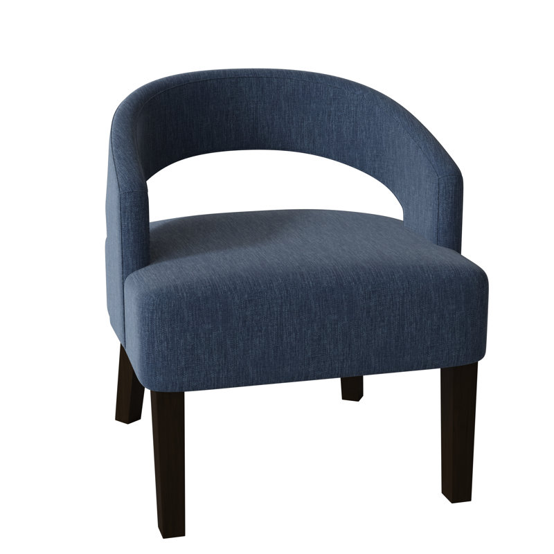 Fauteuil demi-tonneau Carly, Denim Key, Marron foncé
