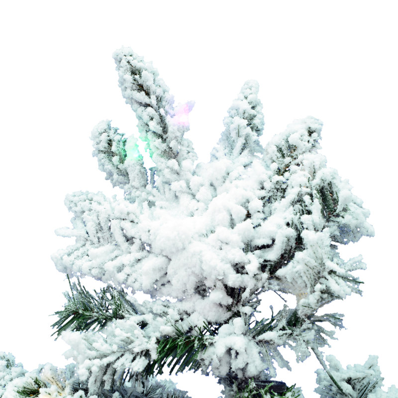 Utica Flocked Fir Slim Artificial Christmas Tree, 7.5' H