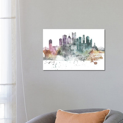 Pittsburgh Pastel Skylines - Wrapped Canvas Print