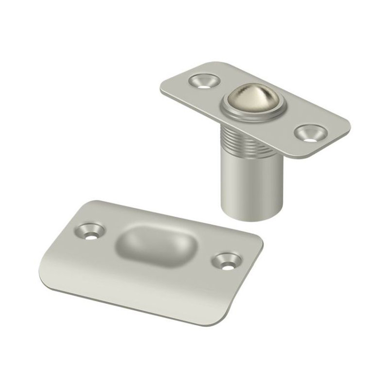 Attrape-balle Coins ronds; Finition nickel satiné, Nickel brossé