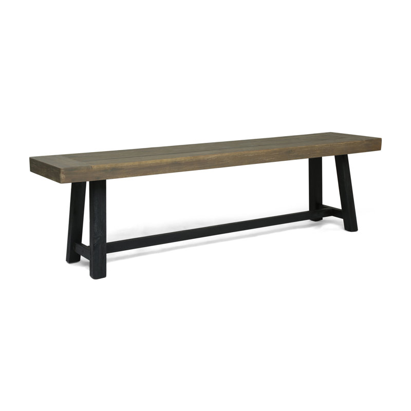 Banc d'extérieur en bois Kanisa, Gris jet de sable