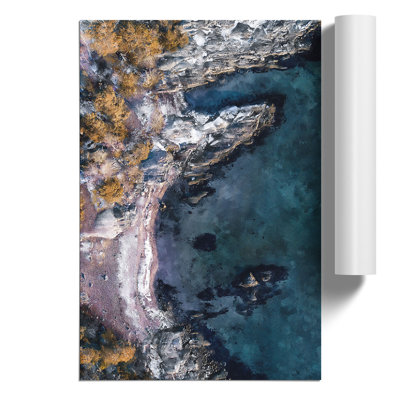 Coastline of Sweden Painting - Frameless Print