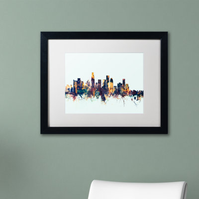 « los angeles ca horizon blue », impression encadrée