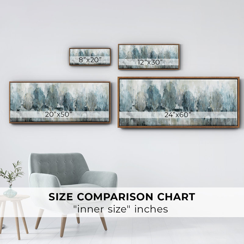 Bright Indigo Groves- Framed Canvas, 24" H x 60" W