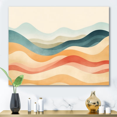 «Blue Beige Minimalims Fludity» sur impression sur toile